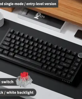 Ajazz геймърска механична клавиатура Gaming Mechanical Keyboard AK820 - Red Switches [Linear] (English US), Black, White Backlight - Image 3