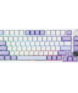 Ajazz геймърска механична клавиатура Wireless Gaming Mechanical Keyboard AK820 PRO - Gift Switch [Linear] (English US) Purple White