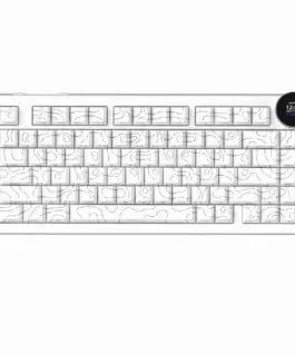 Alternative view of Ajazz геймърска механична клавиатура Wireless Gaming Mechanical Keyboard AK820 V2 PRO - White peach Switch [Linear] (English US), White