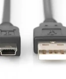 Alternative view of КАБЕЛ USB DIGITUS - USB-A to mini USB-B - 1,8 m - Black - PN AK-300108-018-S