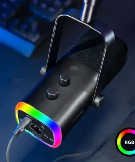 Микрофон със стойка FIFINE AM8T Dynamic RGB - Black