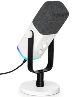 Alternative view of Настолен микрофон FIFINE AM8 Dynamic RGB XLR/USB - White