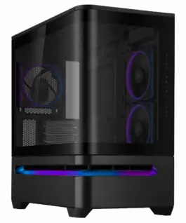 Кутия за компютър ASUS Prime AP202 ARGB mATX + 3 ARGB Вентилатора - Black