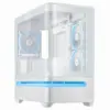 Кутия за компютър ASUS Prime AP202 ARGB mATX + 3 ARGB Вентилатора - White