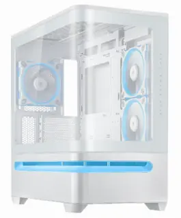 Кутия за компютър ASUS Prime AP202 ARGB mATX + 3 ARGB Вентилатора - White