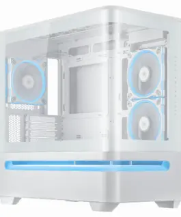 Alternative view of Кутия за компютър ASUS Prime AP202 ARGB mATX + 3 ARGB Вентилатора - White