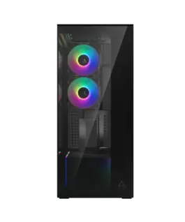 Alternative view of Arctic кутия Case E-ATX - Xtender VG (Mirror Black) - PCIe Gen 4 riser included, 5 A-RGB Fans included