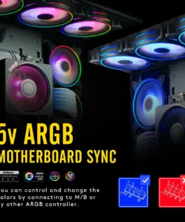 Комплект вентилатори EZDIY-FAB Moonlight Black RGB PWM 120mm - 5