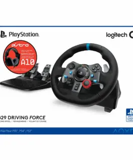 Волан Logitech Driving Force G29 PS3/PS4/PS5/PC в комплект с геймърски слушалки