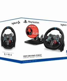 Волан Logitech Driving Force G29 PS3/PS4/PS5/PC в комплект с геймърски слушалки