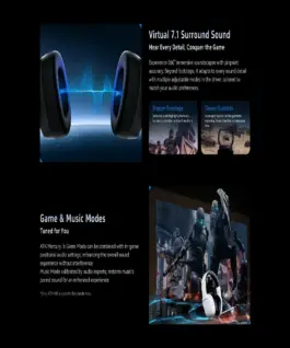 ATK безжични геймърски слушалки Wireless Gaming Headphones – M1 Mercury White – Bluetooth 5.3