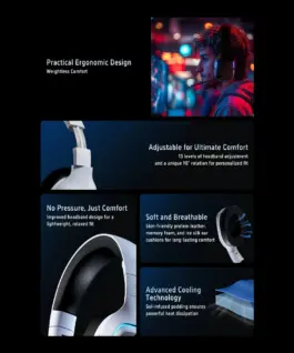 ATK безжични геймърски слушалки Wireless Gaming Headphones – M1 Mercury White – Bluetooth 5.3