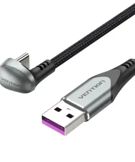 Vention Кабел USB 3.1 Type-C / USB 2.0 AM - 1M Black U-Shaped Aluminum Alloy 5A - COHHF