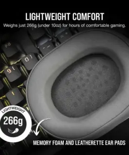 Геймърски слушалки с микрофон Corsair HS55 White безжични и