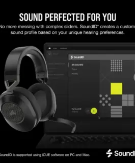 Геймърски слушалки с микрофон Corsair HS65 v2 Carbon безжични и блутут PC/PS5/PS4