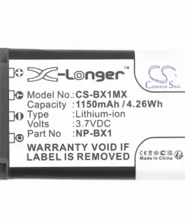 Батерия за фотоапарат SONY NP-BX1 LiIon 3.7V 1150mAh Cameron Sino