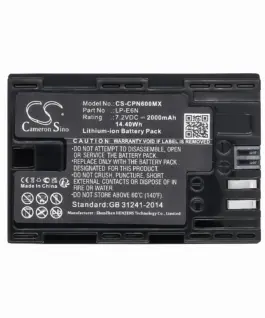Батерия за фотоапарат CANON EOS 5D EOS 60D LiIon 7.2V 2000mAh  Cameron Sino