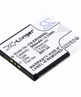 Батерия за мобилен телефон Sony Z800 G700 K800i Z750 BST-33 LiIon  37V 900 mA Cameron