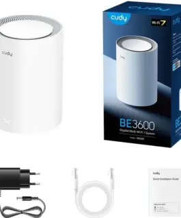 Безжична MESH система рутер Cudy M3600-1-pack BE3600 WiFi 7 система за