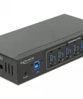Външен индустриален хъб Delock 7 x USB 3.0 Type-A с 15 kV ESD защита