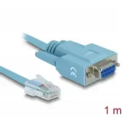 Кабел сериен Delock RS-232 DB9 F ( с винт) - RS-232 RJ45 M- 1m  за конзоли на CISCO рутери