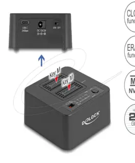 Delock M.2 Докинг станция за 2 x M.2 NVMe