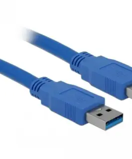 Kабел Delock USB-A мъжко - USB-А мъжко 3 м Екраниран Син