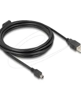 Кабел Delock USB 2.0 мъжко към mini-B USB 2.0  мъжко двойно екраниран трансфер до 480 Mb/s 3.0м