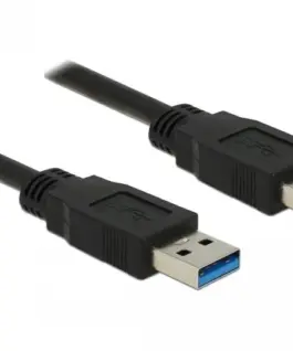 Alternative view of Кабел Delock USB-A мъжко - USB-B мъжко, 2.0 м, USB3.0, Екраниран, Черен