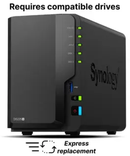 Мрежов сторидж Synology DS225+ за 2 диска Intel Celeron J4125  2GB DDR4