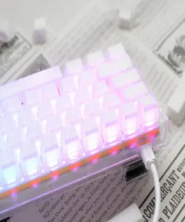 Ducky професионална геймърска механична клавиатура Professional Gaming Mechanical Keyboard One 3 Mini Aura White – Cherry MX RGB Brown