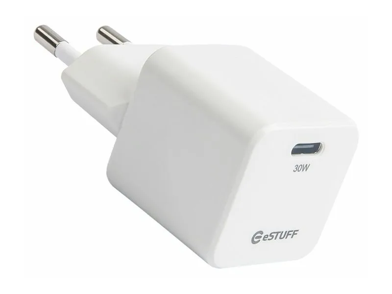 ЗАРЯДНО eSTUFF USB-C 30W - White - PN ES637027 - Image 2
