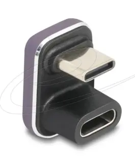 Delock Адаптер USB-C мъжко към женско USB-C под  180°   40 Gbps PD 3.1 240 W   U-образен 8K 60 Hz