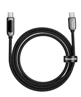 Alternative view of Кабел Baseus CATSK-C01 USB Type-C към USB Type-C с дисплей 100W 20V/5A 2м черен