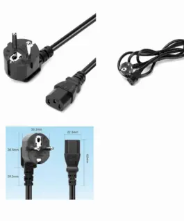 Estillo Захранващ кабел0.75мм2 VDE тест 1.8м черен булк