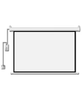Estillo Електрически екран за стена  200см х 200 смбял черна рамка дистанционно