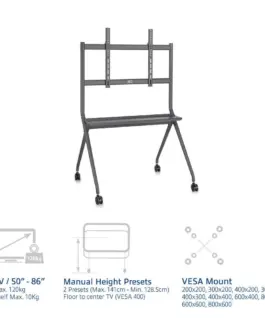 Alternative view of ACT Мобилна стойка  TV 50-86", до 120кг