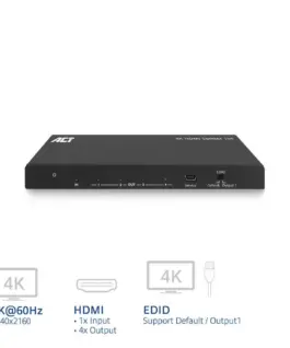 Alternative view of ACT HDMI Сплитер AC7832 4К HDMI сплитер, 1 вход.4 HDMI изхода