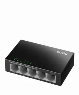 Alternative view of Суич Cudy FS105, 5-портов 10/100 Mbps RJ 45, Метален корпус, Черен