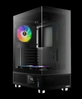 Alternative view of Gamdias кутия Case ATX - ATLAS E1 - 3 x 120 mm A-RGB, Digital Display, Tempered Glass