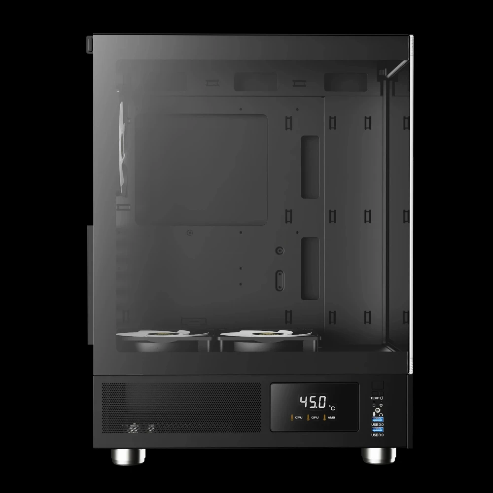 Gamdias кутия Case ATX - ATLAS E1 - 3 x 120 mm A-RGB, Digital Display, Tempered Glass - Image 5