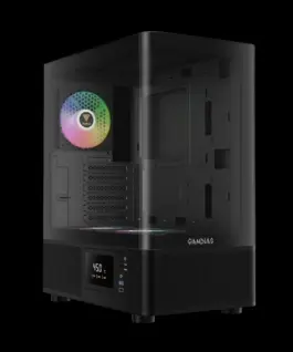 Alternative view of Gamdias кутия Case ATX - ATLAS E2 - 3 x 120 mm A-RGB, Digital Display, Curved Glass