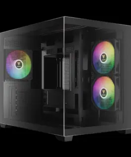 Alternative view of Gamdias кутия Case mATX - AURA GC10M v2 - 3 x 120 mm A-RGB, USB-C, Tempered Glass