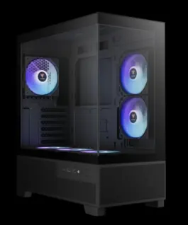 Alternative view of Gamdias кутия Case mATX - AURA GC12 ARGB BK - 6 x 120 mm A-RGB, USB-C, Tempered Glass