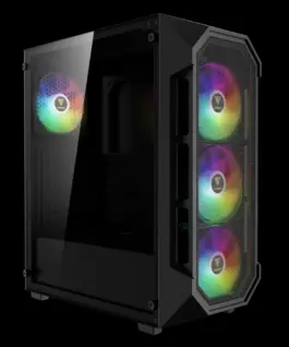 Alternative view of Gamdias кутия Case ATX - AURA GC1 Elite - Mesh, RGB, Tempered Glass