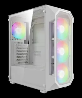 Alternative view of Gamdias кутия Case ATX - AURA GC1 Elite White - Mesh, RGB, Tempered Glass