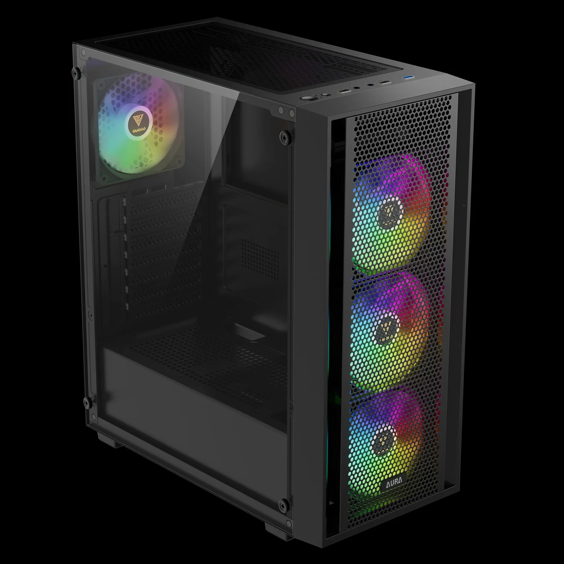 Gamdias кутия Case ATX - AURA GC2 Elite - Mesh, RGB, Tempered Glass - Image 79