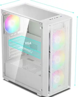 Alternative view of Gamdias кутия Case ATX - AURA GC2 Elite White - Mesh, RGB, Tempered Glass