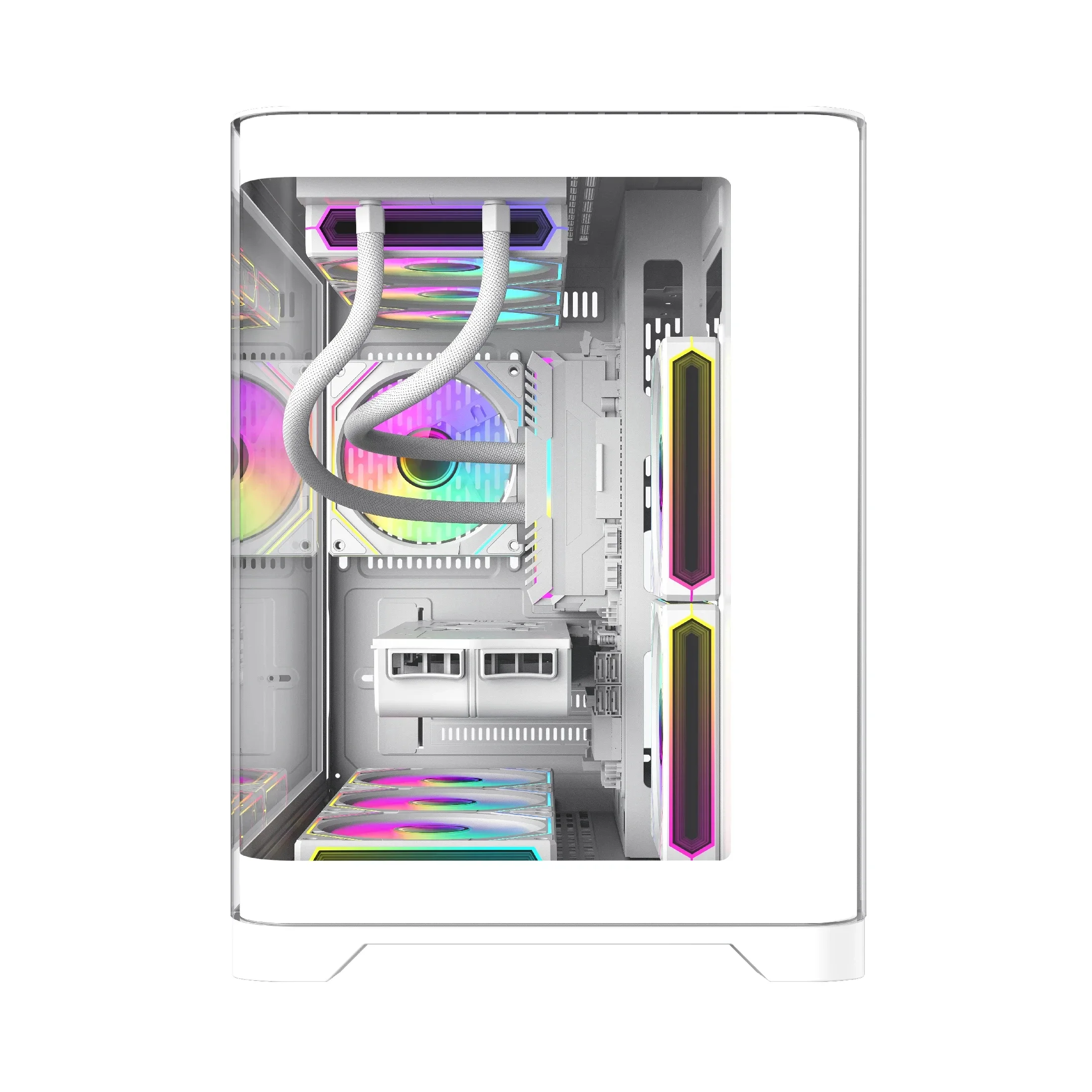Gamemax кутия Case mATX - HYPE-M White - 3 x 120 mm Addressable RGB fans - Image 87