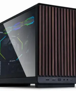Кутия за компютър Lian Li DAN A3-mATX Wood Edition Black Tempered Glass Micro